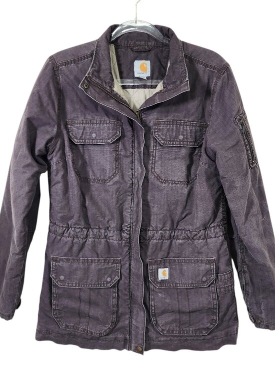 Carhartt Jackets & Blazers - Carhartt Womens Jacket Small 4-6 Utility Field Work Chore Full Zip Pockets Brown